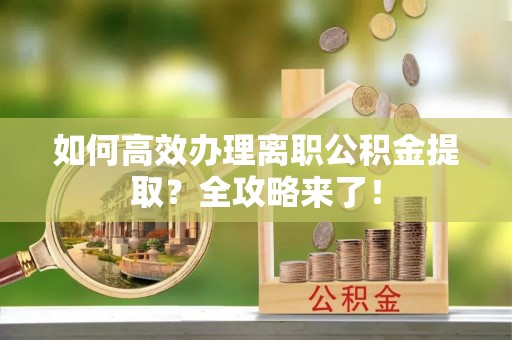 栾城如何高效办理离职公积金提取？全攻略来了！