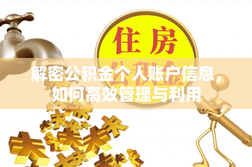 栾城解密公积金个人账户信息，如何高效管理与利用