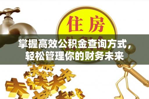 栾城掌握高效公积金查询方式，轻松管理你的财务未来